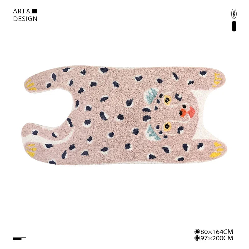 Rynx | Irregular Tiger Pattern Living Room Rug Cute Leopard Pattern Children's Room Rug Aesthetic Rugs тигр ковер 호랑이 양탄자 Tapis IG