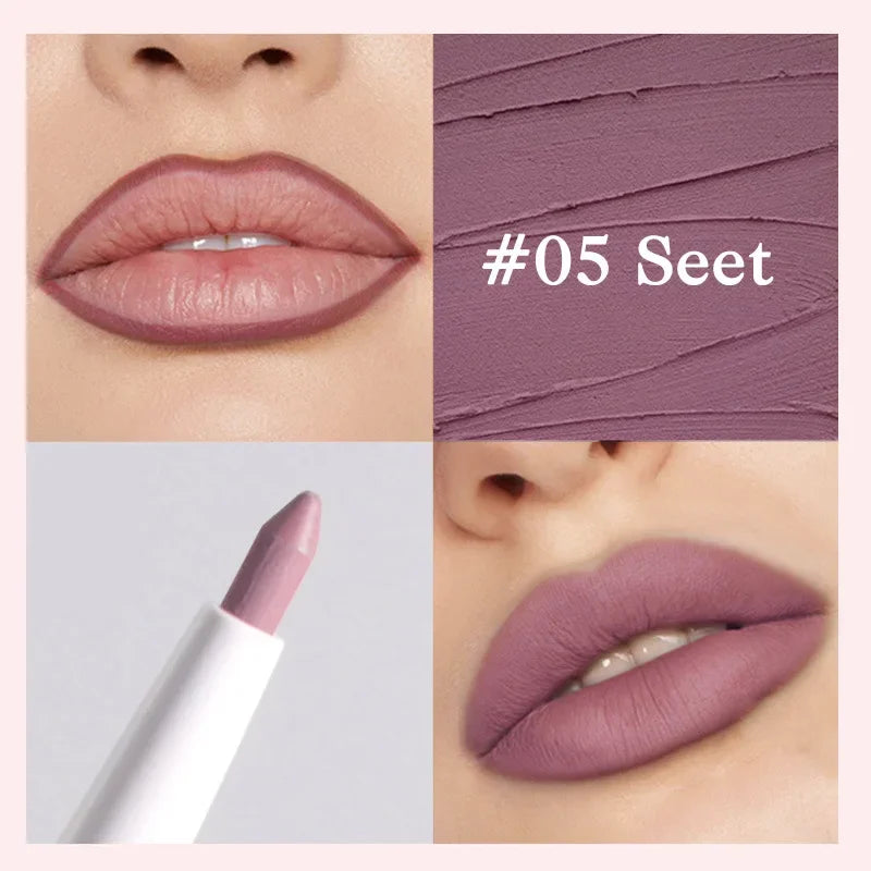 Rynx | Nude Brown Lip Liner Outline Contour Tint Lip Makeup Long-lasting Waterproof Matte Smooth Lipstick Pencil Lip Contour Cosmetic