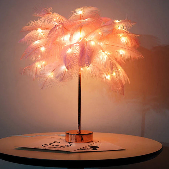 Lisslune | LED Spring Table Lamp Night Light USB powered Remote Control Nightstand Lamps