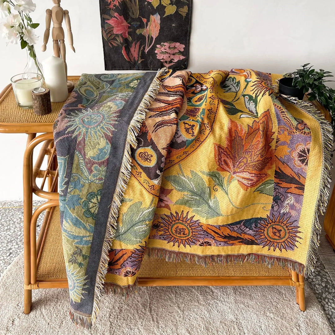 Lisslune | Sun & Flowers Wall Tapestry Blanket
