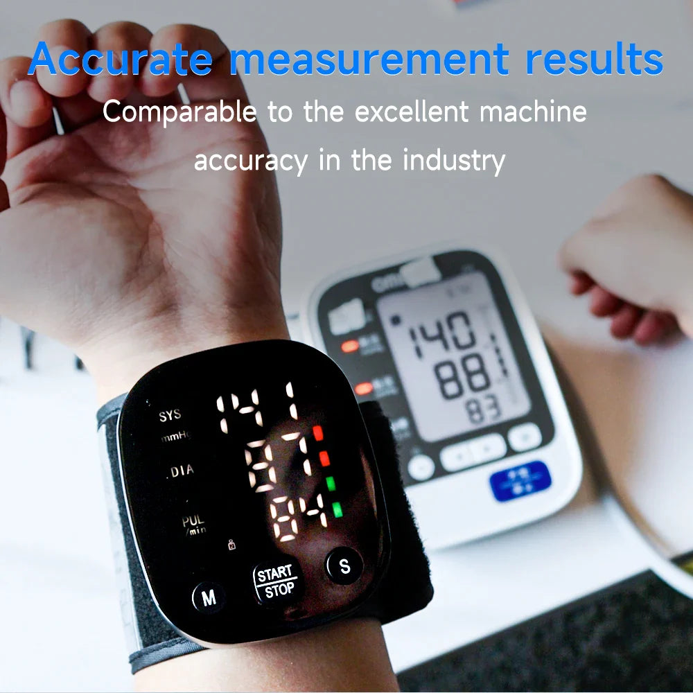 Lisslune | Rechargeable LED Wrist Blood Pressure Monitor with Voice Function – HeartGuard
