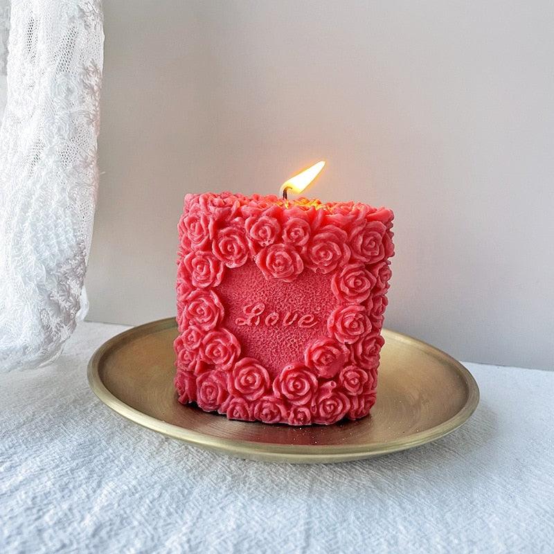 Lisslune | Rose Blossom Candles Craft Silicone Mold for Elegant DIY Creations