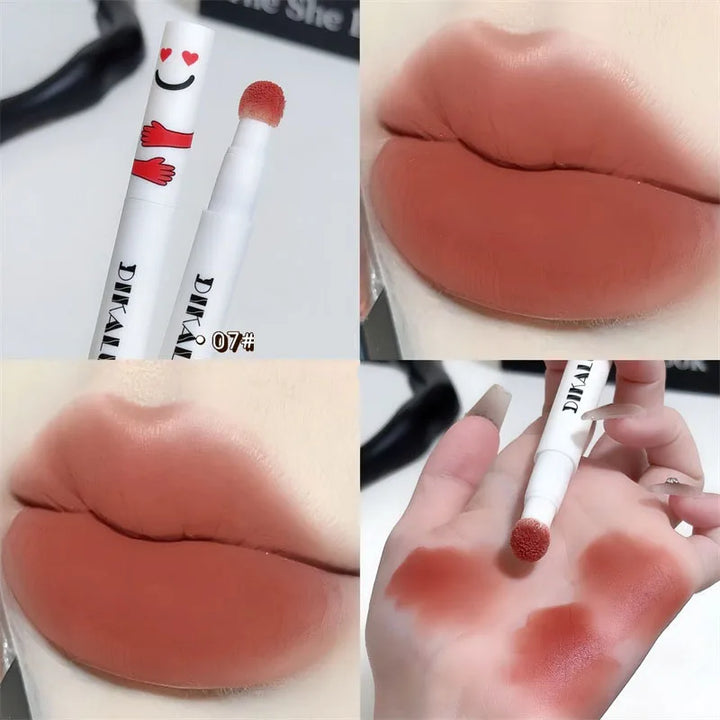 Rynx | Matte Lip Mud Air Cushion Lips Cream Brick Red Lip Lacquer Powder Lipstick Pen Non-Stick Cup Women's Lip Color Korean Makeup