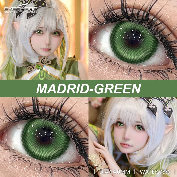 Rynx | 2 Piece Set Cosplay Contact Lenses for Eyes Anime Colored Contact Lenses Blue Contact Halloween Beautiful Pupil Annual Contact Lenses