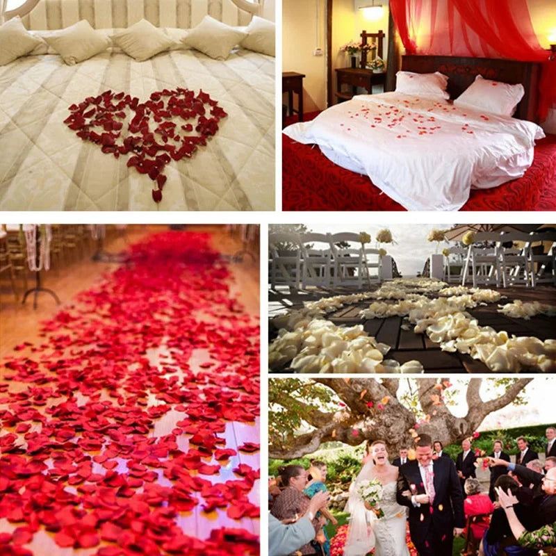 Rynx 100pcs 35mm Romantic Sponge Satin Fabric Heart Petals Wedding Confetti Table Bed Heart Petals Wedding Valentine's Day Decoration
