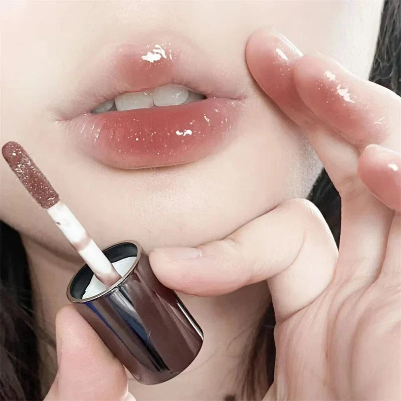 Rynx | Shiny Lip Lacquer Gel Glitter Lip Gloss Long-lasting Moisturizing Liquid Lipstick Lines Fade Shimmer Lip Makeup Cosmetics