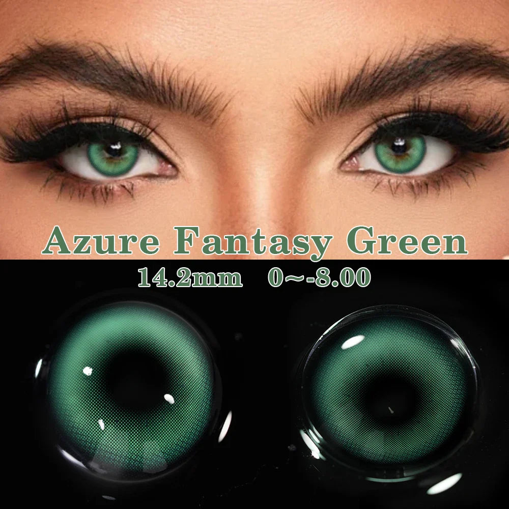 Rynx | 1 Pair Colored Contact Lenses with Prescription Myopia Blue Lenses with Power Gray Pupils Brown Lenses Fashion Annually