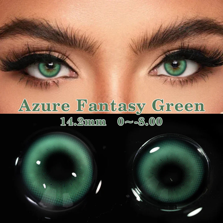 Rynx | 1 Pair Colored Contact Lenses with Prescription Myopia Blue Lenses with Power Gray Pupils Brown Lenses Fashion Annually