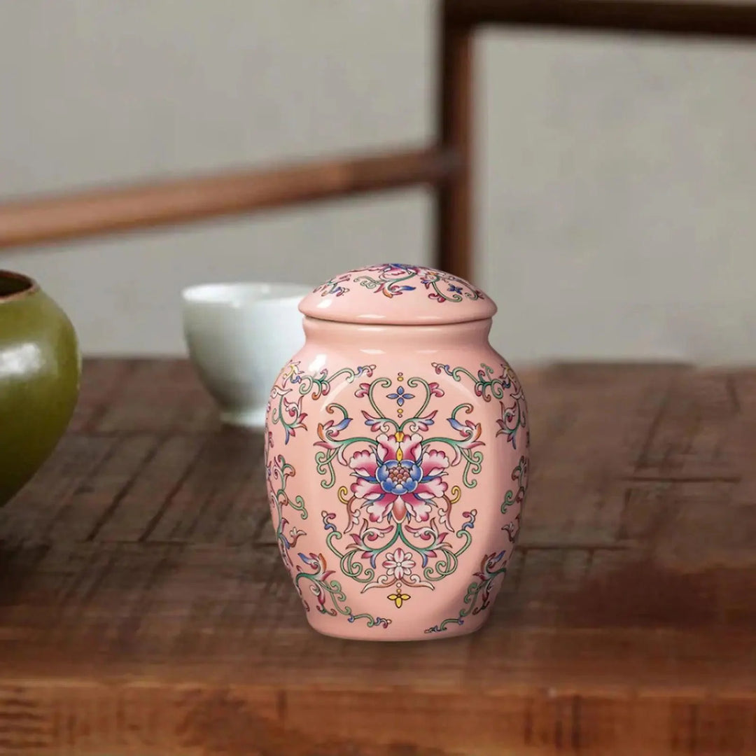 Lisslune | Hand-painted porcelain flower vase - Stylish tea storage and home accessory