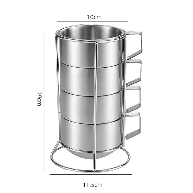 Lisslune | Elegant 6-piece set of insulated stainless steel tea cups for home and social gatherings