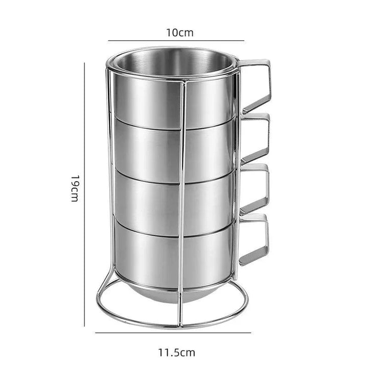 Lisslune | Elegant 6-piece set of insulated stainless steel tea cups for home and social gatherings