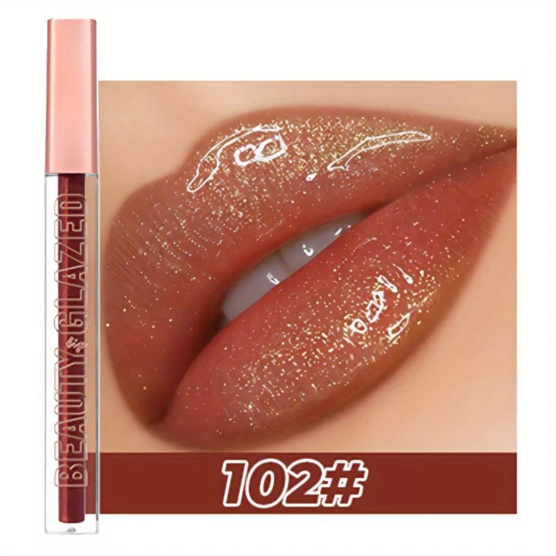 Rynx | Liquid Lipstick Chewy Golden Metallic Lip Gloss Shimmer Texture Golden Bling Glitter Lipstick Suitable Makeup Face Painting