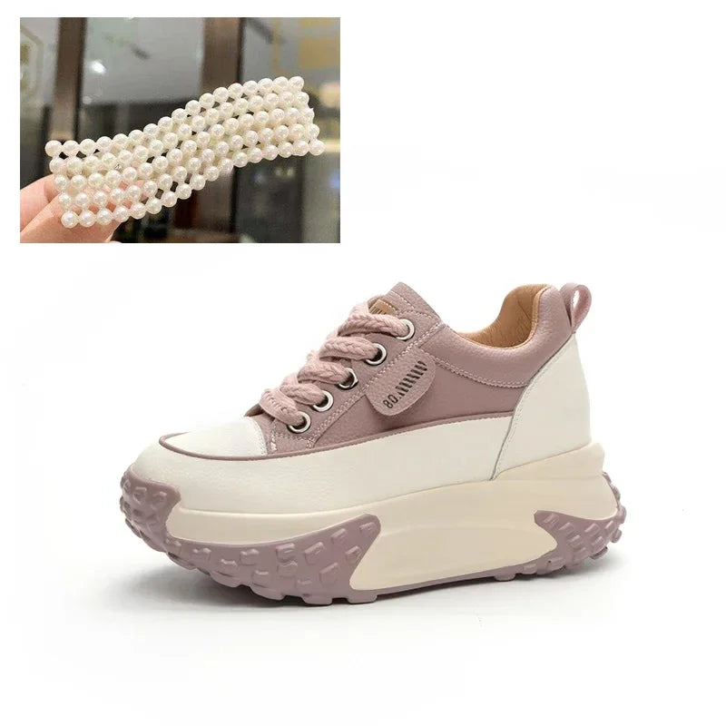 Lisslune | 7 cm Platform Wedge Sneakers made of Leather