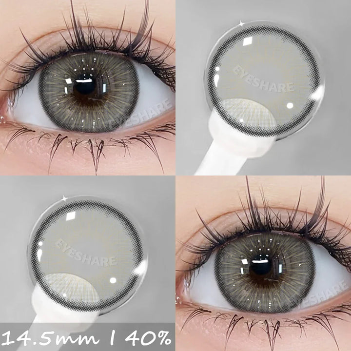 Rynx | Natural Color Contact Lenses 2 Pieces Fashion Blue Lenses Gray Pupils Lens Brown Beautiful Pupils Green Lens Annual 14.5mm