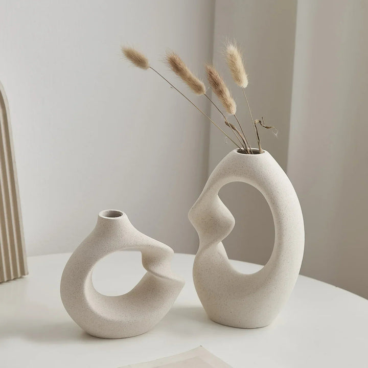 Lisslune | FormaNova Ceramic Vase Set – Modern Asymmetrical Sculptural Vase Set