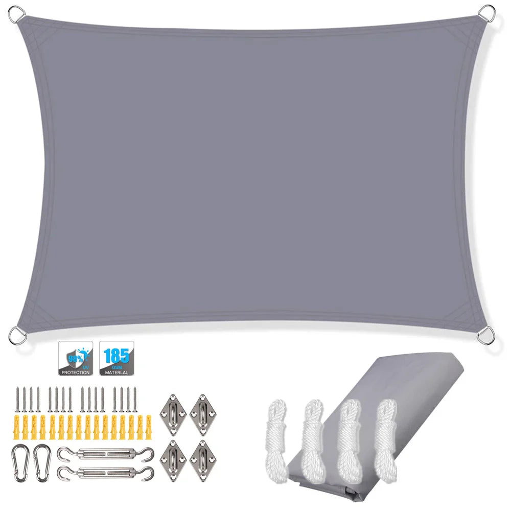 Lisslune | Waterproof Rectangular Sun Shade Sail with UV Protection & Mounting Kits – ShadeGuard