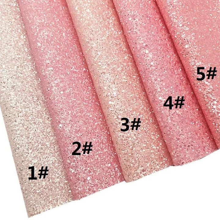 Lisslune | Sparkling Pink Chunky Glitter Synthetic Leather Craft Sheets - Essential for DIY Creators
