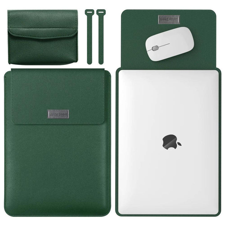 Lisslune | Elegant 13-inch PU leather MacBook Air Pro case set with medium bag & cable organizers