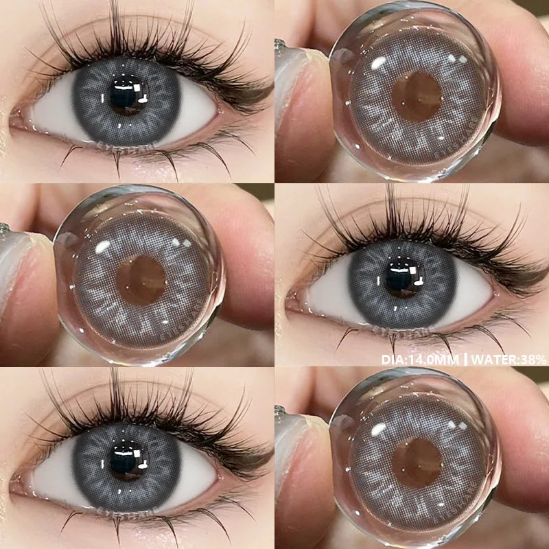 Rynx | New 1 Pair of Contact Lenses in Natural Color for Eyes Blue Lenses Gray Pupil Lens Brown Lens Yearly Cosmetic Green Contacts