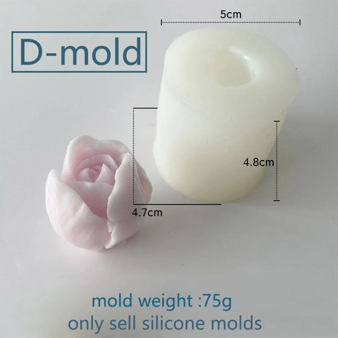 Rynx | Tulip Peony Flower Silicone Mold Mother’s Day DIY Gift Scented Candle Flower Mold Rose Flower Jasmine Handmade Soap Mold