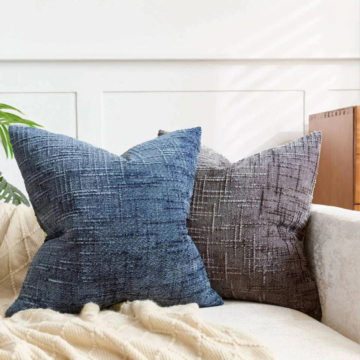 Lisslune | Chenille Throw Pillow Cover Bamboo Texture Solid Color