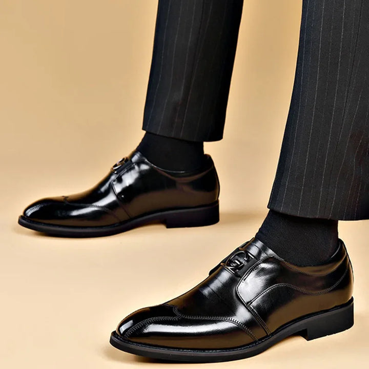 Lisslune | Men's Leather Shoes Stylish Men's Shoes Pointed Oxford Wedding Leather Men's Dress Shoes Gentleman Office Man Shoe