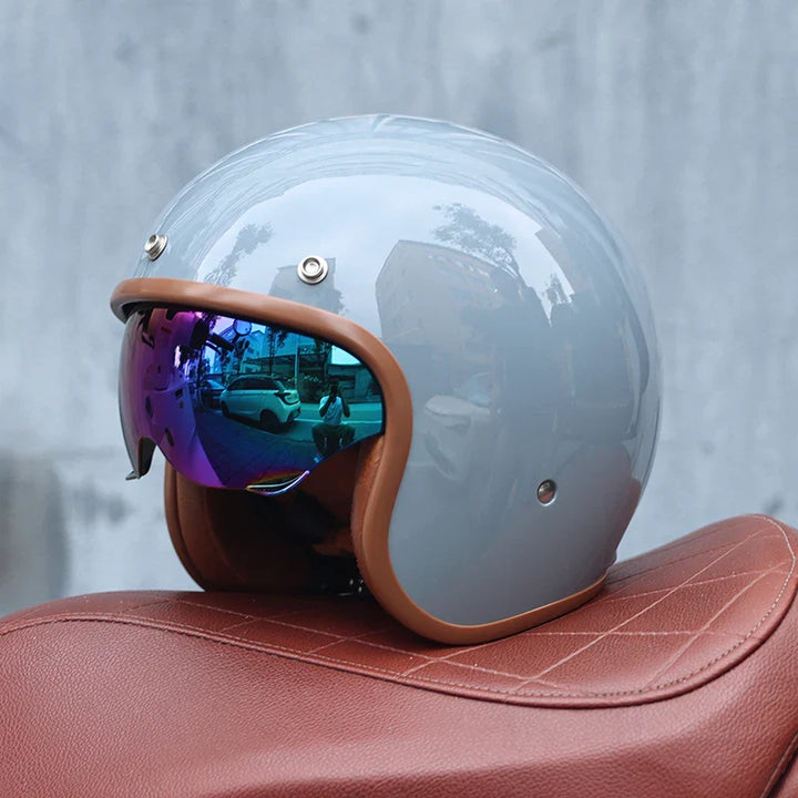 Lisslune | Retro Motorcycle Helmet 3/4 Open Face – Valor