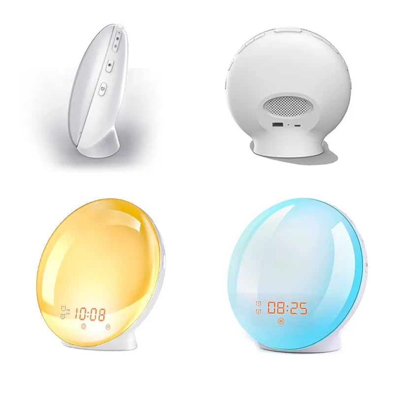 Lisslune | LumiRise | Alarm clock with sunrise light | Color change & FM radio | Calendar & time display