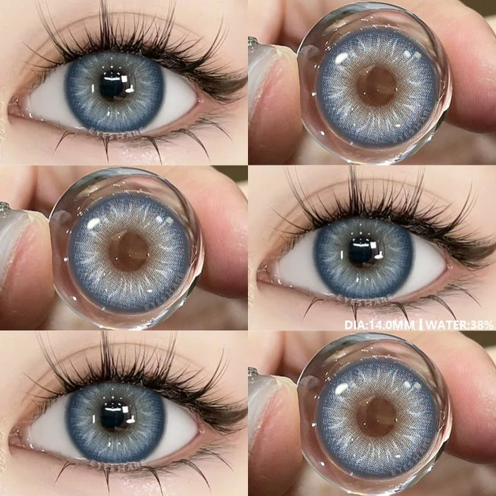 Rynx | New 1 Pair of Contact Lenses in Natural Color for Eyes Blue Lenses Gray Pupil Lens Brown Lens Yearly Cosmetic Green Contacts