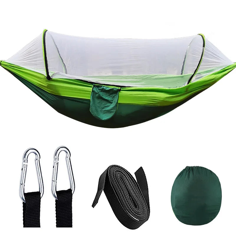 Lisslune | OutdoorRelax Hammock with Mosquito Net and Quick Closure – 200 kg load capacity