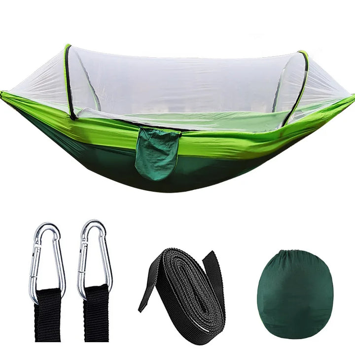 Lisslune | OutdoorRelax Hammock with Mosquito Net and Quick Closure – 200 kg load capacity