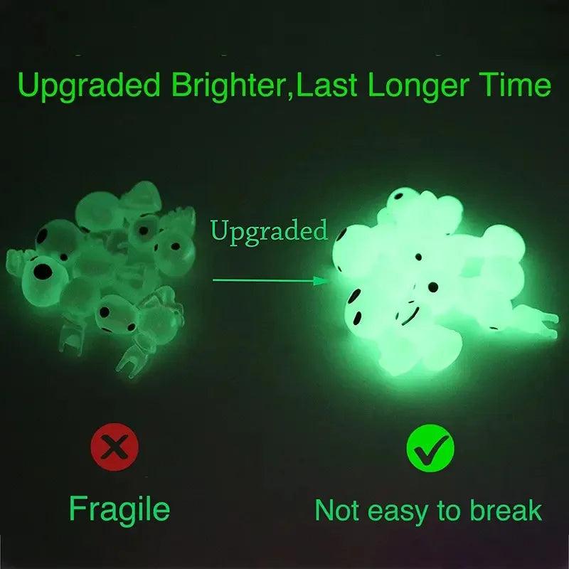 Lisslune | Luminous Kodama Elf Ornaments - 10Pcs Glow-in-the-Dark Miniature Figures for Fish Gardens and Garden Decoration