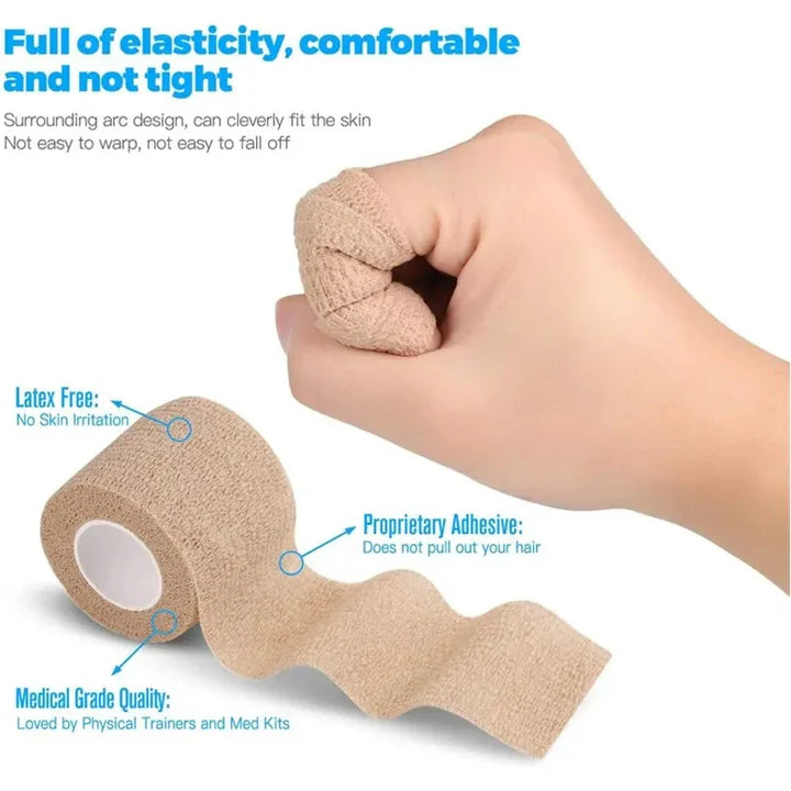 Rynx | 3 pieces self-adhesive elastic bandages 5cm*4.5m first aid patch & medical health care treatment bandage kit bandage tape first aid tool