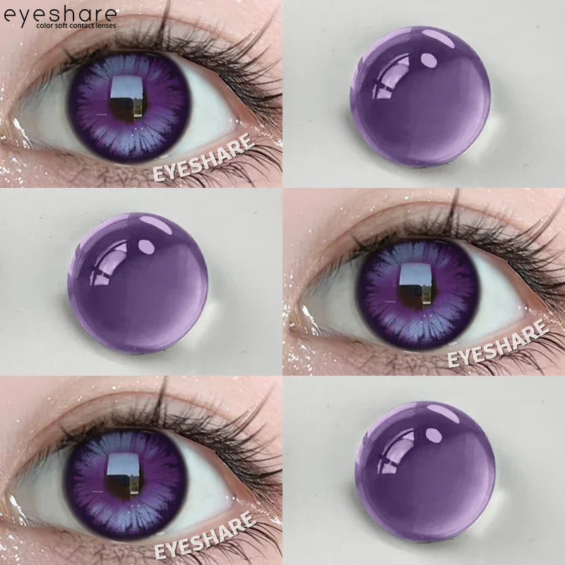Rynx | 1 Pair Purple Colored Contact Lenses Fashion Cosplay Contact Lenses for Eyes Red Lenses Pink Soft Lenses Beauty Make-up Annual