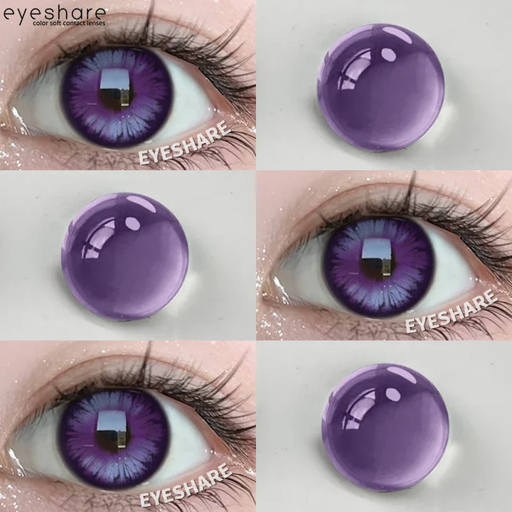 Rynx | 1 Pair Purple Colored Contact Lenses Fashion Cosplay Contact Lenses for Eyes Red Lenses Pink Soft Lenses Beauty Make-up Annual