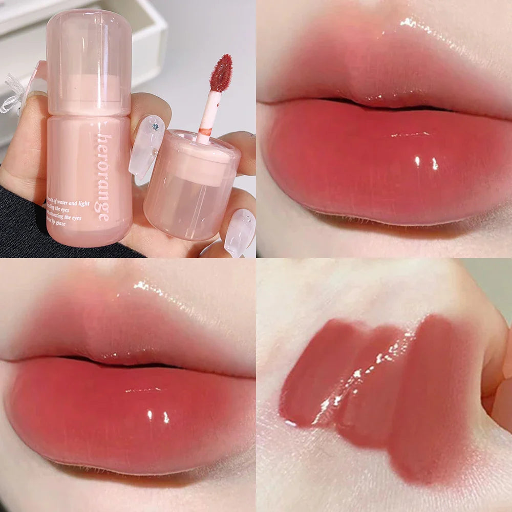 Rynx | Mirror Water Lip Gloss Transparent Glass Gel Lip Lacquer Waterproof Moisturizing Liquid Lipstick Nude Clear Shade Korean Makeup