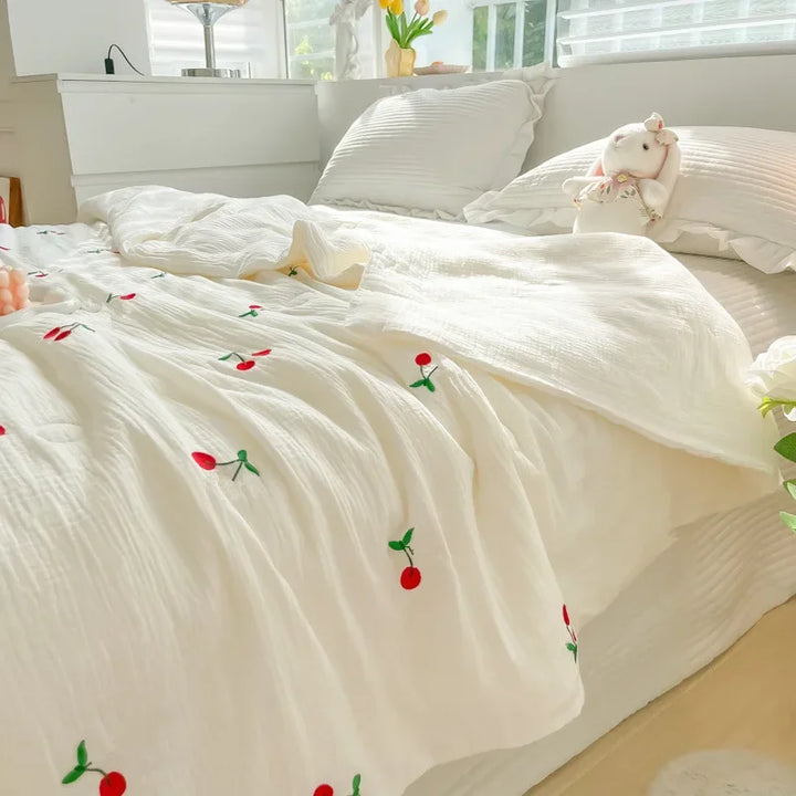 Rynx Super Soft Double Layer Yarn Summer Blanket Skin-Friendly Breathable Lightweight Blanket for Kids Adults Comforter Summer Blankets