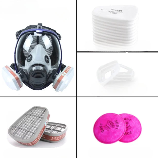 Lisslune | Full Face Respirator Mask with Anti-Fog Lens and Industrial Gas Filters