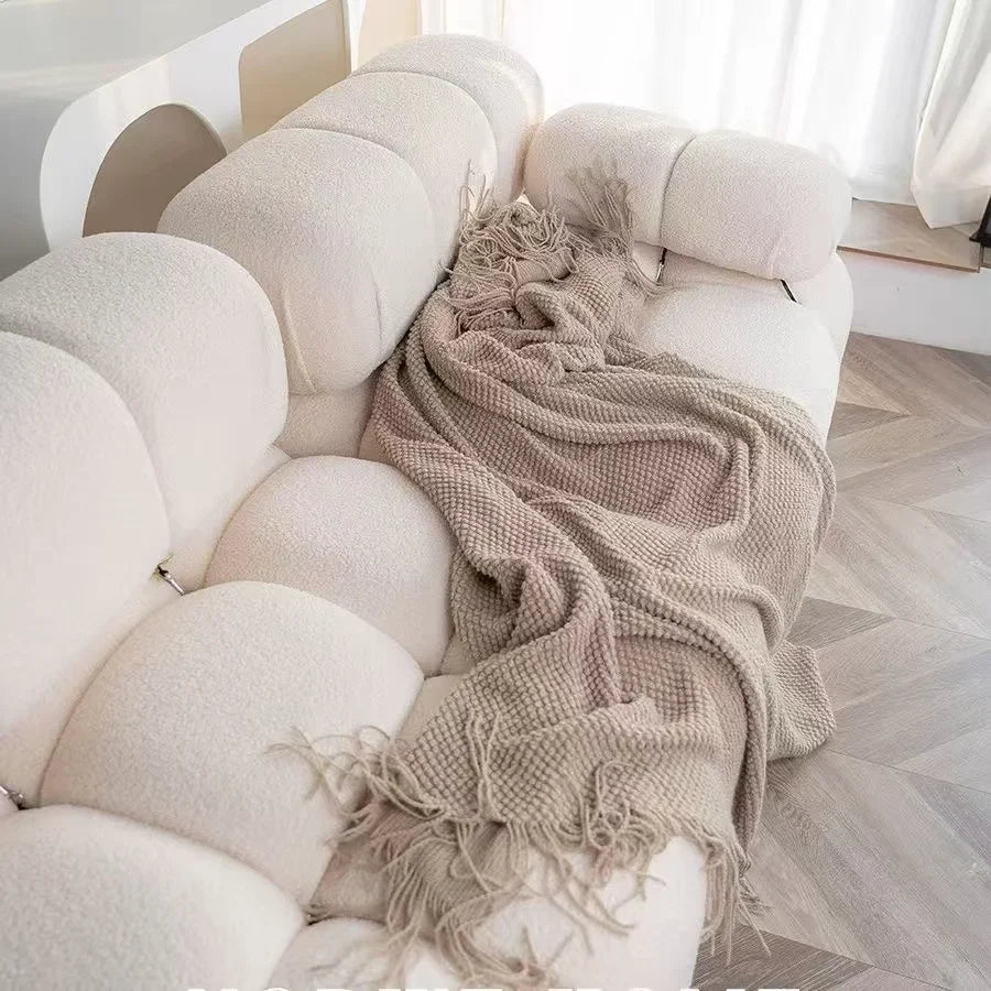 Rynx | Throws Nordic Style With Tassels Solid Color Throws Homestay Knitted Throws Brown Coffee Sofa Minimalist Design