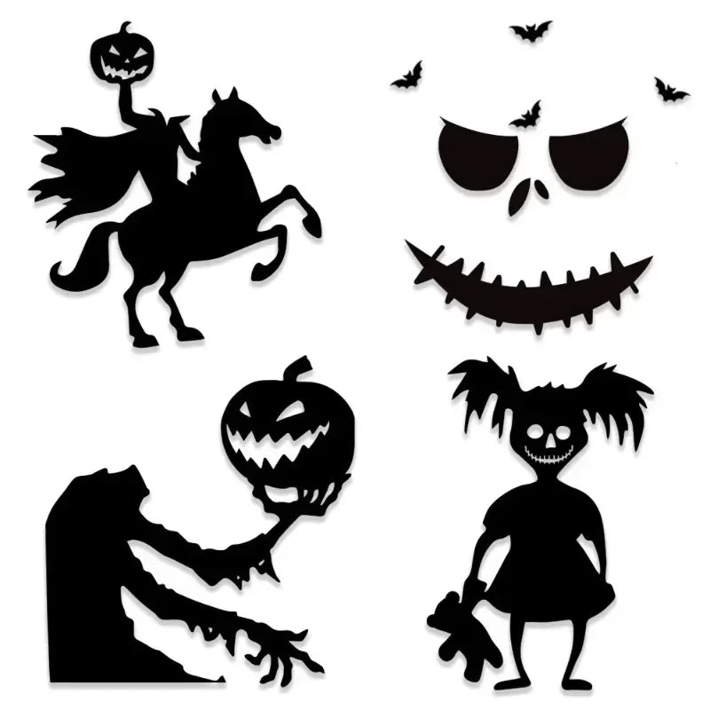 Rynx | New Halloween Decoration, Skull, Pumpkin, Halloween Horror Door Sticker, Felt Wall Stickers, Room Decoration