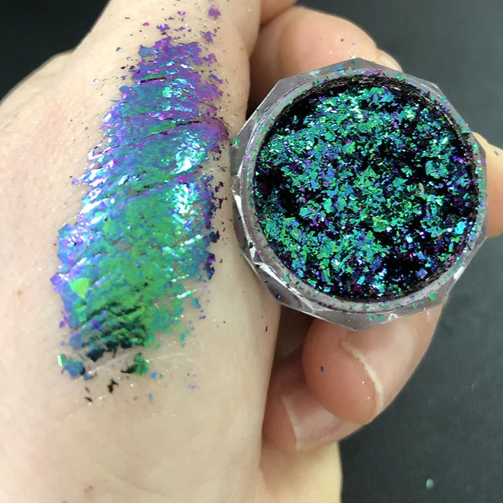 Rynx | 1 Glass Chameleon Nail Flakes Irregular Aluminum Foil UV Gel Polish Nail Sequins Paillettes Manicure Art Decoration Glitter Powder