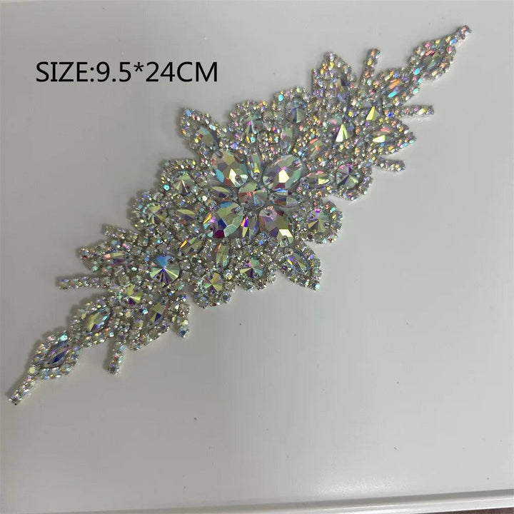 Lisslune | Shining Silver Rhinestone Flower Appliqué: Elegant Fashion Upgrade Accessory