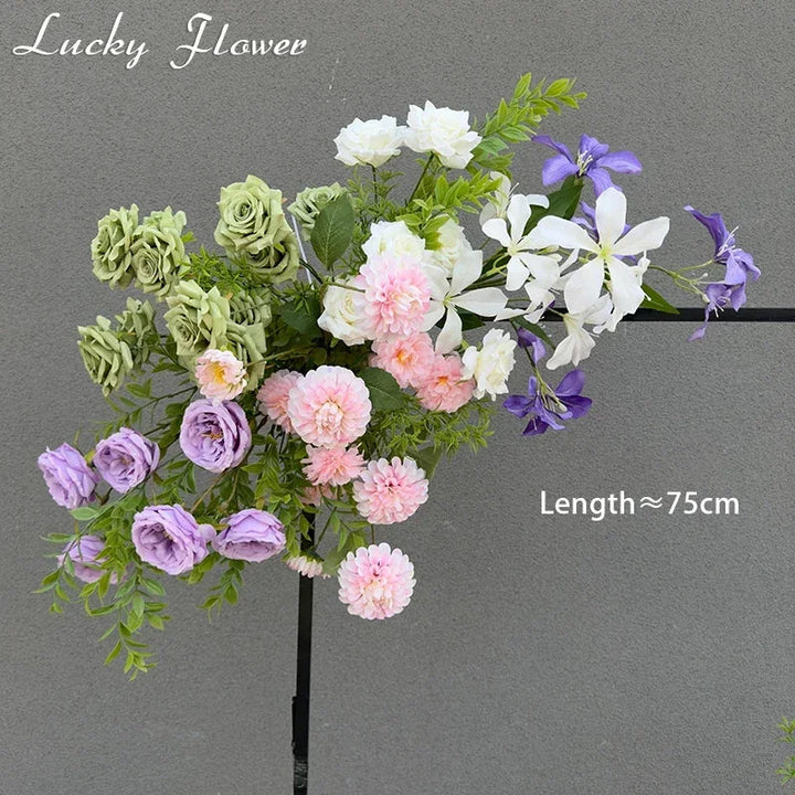 Rynx | Artificial Flowers Wedding Decoration Hanging Flower Row Background Arch Decor Aisle Flower Ball Floral Backdrop Arrangement