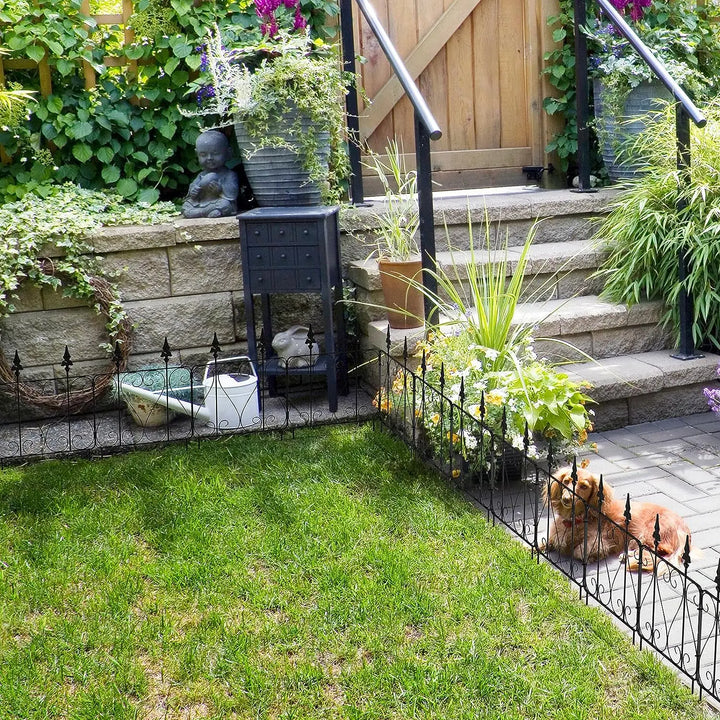 Rynx | 7 Panels Garden Animal Barrier Fence Stainless Steel Decorative Border for the Garden