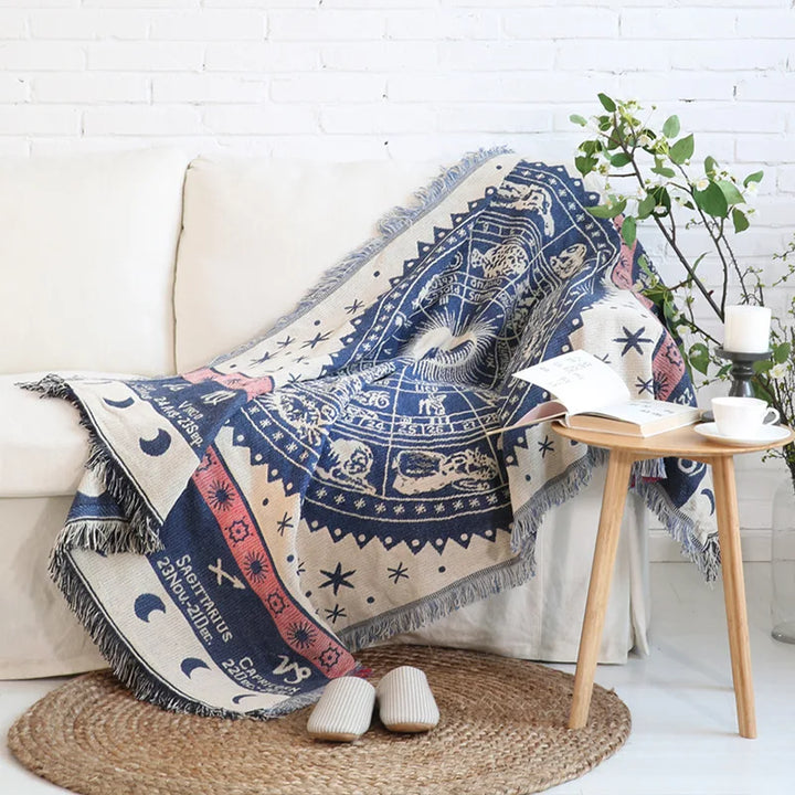Rynx | Textile City Nordic Warm Throw Blanket White Constellation Modern Simplicity Thick Sofa Cover Multiple Sizes High Quality Bed Blanket