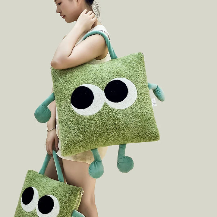 Lisslune | Cute Monster Portable Soft Throw Pillow Blanket