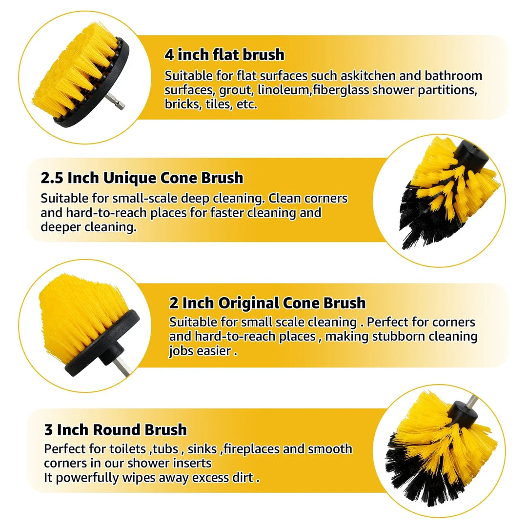 Lisslune | 5PCS Electric Drill Attachment Ultimate Cleaning Brush Kit