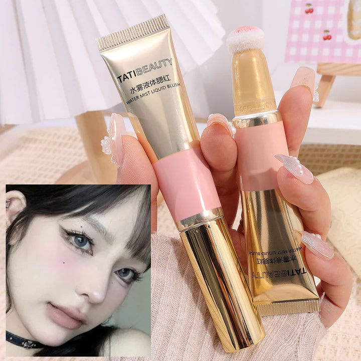 Rynx | Smooth Liquid Blush Cheek Ink Sponge Matte Gentle Face Makeup Blush Pigment Waterproof Long-lasting Creamy Cosmetics
