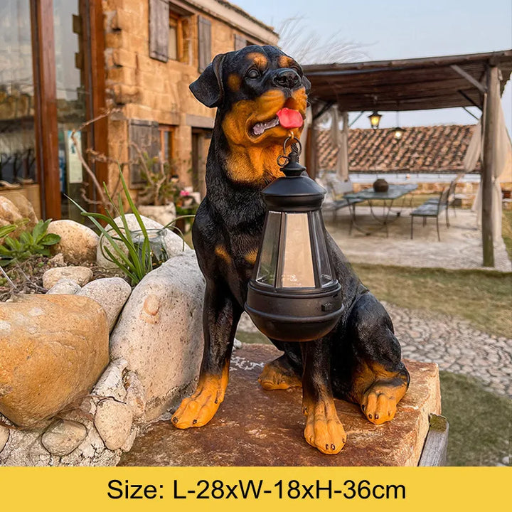 Lisslune | Solar-Powered Outdoor Resin Dog Statue Lamp