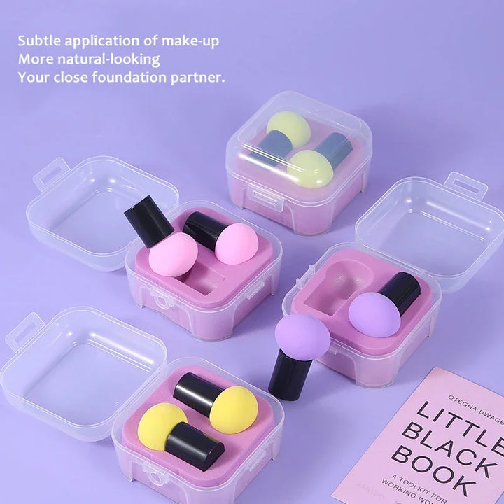 Rynx | Mushroom Head Makeup Puff Air Cushion Beauty Handle Cosmetic Egg Dry and Wet Dual-Use Super Soft Makeup Sponge with Box Set